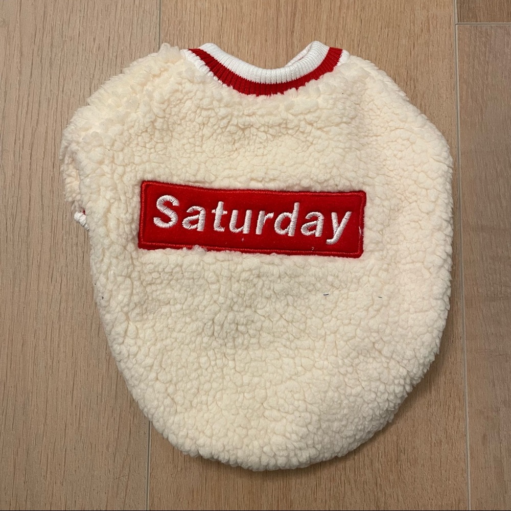 NWT Cream Saturday Sherpa Dog Sweatshirt